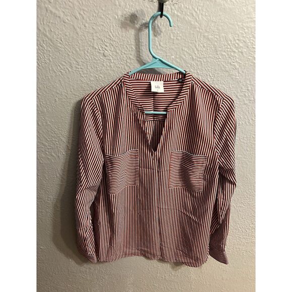 Cabi Women Long Sleeve Striped Pullover Shirt Blouse‎ Top Size Small - Picture 2 of 7